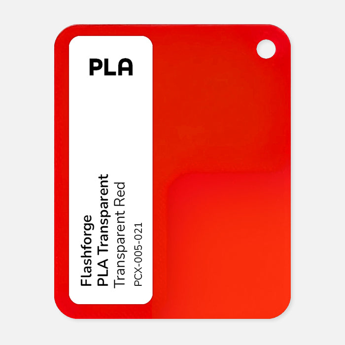 PCX-005-021, Flashforge PLA, Transparent Red
