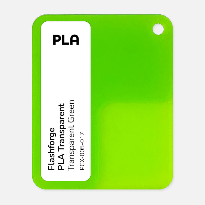 PCX-005-017,  Flashforge PLA, Transparent Green