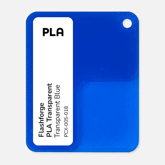 PCX-005-018,  Flashforge PLA, Transparent Blue