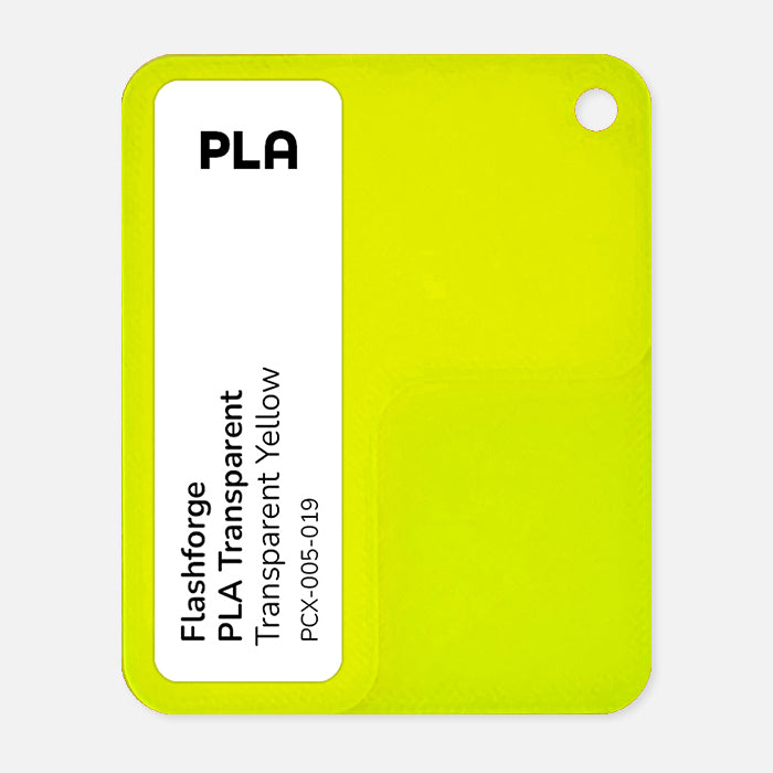 PCX-005-019,  Flashforge PLA, Transparent Yellow