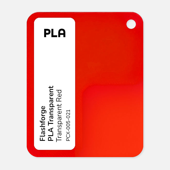 PCX-005-021,  Flashforge PLA, Transparent Red